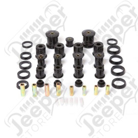 Suspension Bushing Kit, Polyurethane, Black; 84-01 Jeep Cherokee XJ