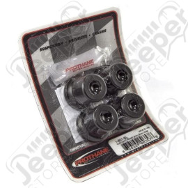 Suspension Leaf Spring Shackle Bushing Kit, Front, Black; 76-86 CJ