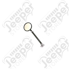 Door Mirror Kit, Arm/Bracket, Round, Black; 41-64 Fords/Willys/Jeeps