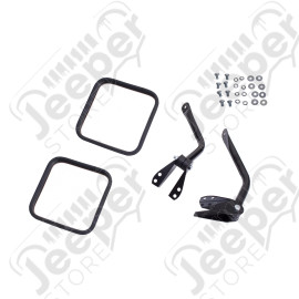 Door Mirror Kit, Black; 55-86 Jeep CJ5/CJ6/CJ7/CJ8 Scrambler
