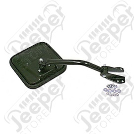Door Mirror Kit, Left, Head/Arm, Black; 55-86 Jeep CJ