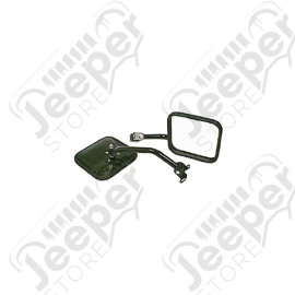 Door Mirror Kit, CJ-Style, Black; 87-95 Jeep Wrangler YJ
