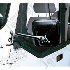 Door Mirror Kit, CJ-Style, Black; 97-06 Jeep Wrangler TJ