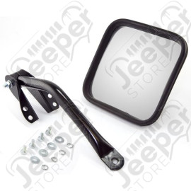 Door Mirror Kit, Left, Head/Arm, Black; 55-86 Jeep CJ
