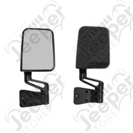 Door Mirror Kit, Black; 87-02 Jeep Wrangler