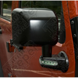 Door Mirror, Right, LED Turn Signal, Black; 07-18 Jeep Wrangler JK
