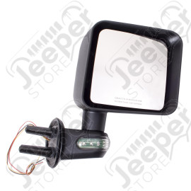 Door Mirror, Right, LED Turn Signal, Black; 07-18 Jeep Wrangler JK