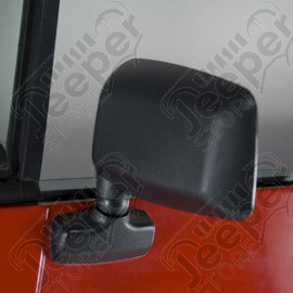 Door Mirror, Left, Black; 87-95 Jeep Wrangler YJ
