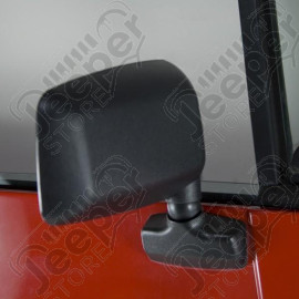 Door Mirror, Right, Black; 87-95 Jeep Wrangler YJ