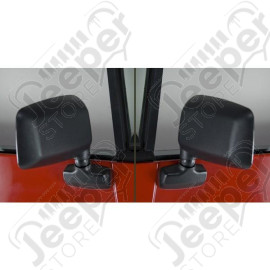 Door Mirror Kit, Black; 87-95 Jeep Wrangler YJ