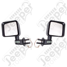 Door Mirror Kit, Turn Signals, Black; 07-18 Jeep Wrangler JK