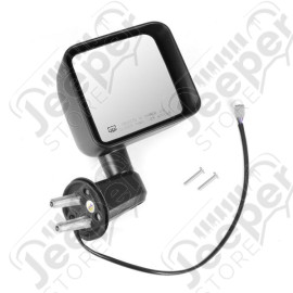 Door Mirror, Right, Heated, Power, Black; 11-13 Jeep Wrangler JK