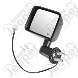 Door Mirror, Left, Heated, Power, Black; 11-13 Jeep Wrangler JK