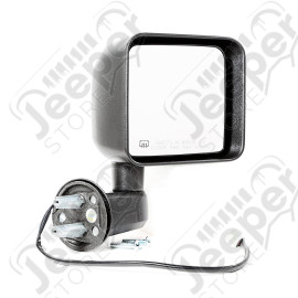 Door Mirror, Right, Power, Heated, Black; 2014 Jeep Wrangler JK