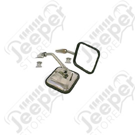 Door Mirror Kit, Stainless Steel; 55-86 Jeep CJ5/CJ6/CJ7/CJ8