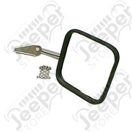 Door Mirror Kit, Right, Head/Arm, Stainless Steel; 55-86 Jeep CJ