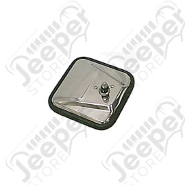 Door Mirror Head, Left, CJ-Style, Stainless Steel; 55-86 Jeep CJ