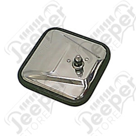 Door Mirror Head, Right, CJ-Style, Stainless Steel; 55-86 Jeep CJ