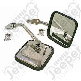 Door Mirror Kit, CJ-Style, Chrome; 55-86 Jeep CJ5/CJ6/CJ7/CJ8