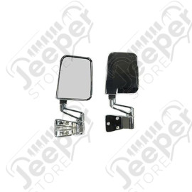 Door Mirror Kit, Chrome; 87-02 Jeep Wrangler YJ/TJ