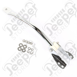 Door Mirror Arm, Left, Chrome; 55-86 Jeep CJ