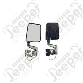 Door Mirror Kit, LED Turn Signals, Chrome; 87-02 Jeep Wrangler