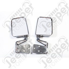 Door Mirror Kit, Dual Focus, Chrome; 87-02 Jeep Wrangler YJ/TJ