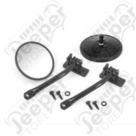 Quick Release Mirror Relocation Kit, Black; 97-18 Jeep Wrangler