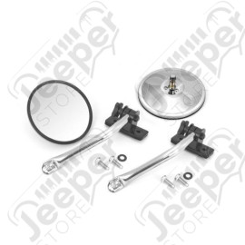 Quick Release Mirror Relocation Kit, Stainless; 97-18 Jeep Wrangler