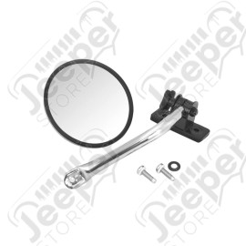 Quick Release Mirror Relocation, Stainless; 97-18 Jeep Wrangler