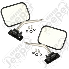 Quick Release Mirror Relocation Kit, Stainless; 97-18 Wrangler TJ/JK