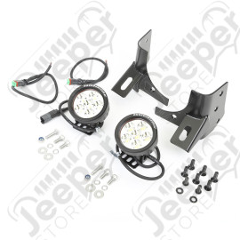 Light Kit, Windshield Mounted, Round, Black; 97-06 Wrangler TJ