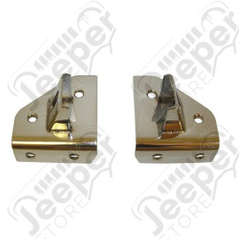Light Mounting Brackets, Windshield, Stainless Steel; 76-95 CJ/YJ