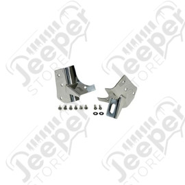 Light Mounting Brackets, Windshield, Stainless Steel; 97-06 TJ