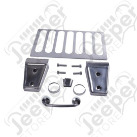 Hood Dress Up Kit, Stainless Steel; 07-12 Jeep Wrangler JK