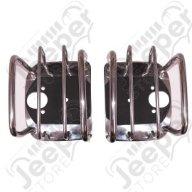 Euro Guard Kit, Tail Light, Stainless Steel; 76-06 Jeep CJ/Wrangler