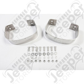 Bumperette Kit, Rear, Stainless Steel; 76-95 Jeep CJ/Wrangler YJ
