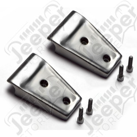 Hood Hinge Cover Kit, Stainless Steel; 07-18 Jeep Wrangler JK