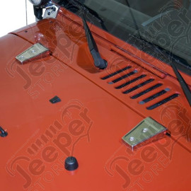 Hood Hinge Cover Kit, Stainless Steel; 07-18 Jeep Wrangler JK