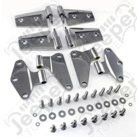 Door Hinge Kit, Stainless Steel; 07-18 Jeep Wrangler JK