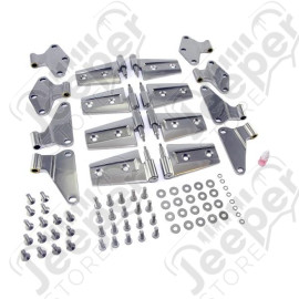 Door Hinge Kit, Stainless Steel; 07-18 Jeep Wrangler JKU