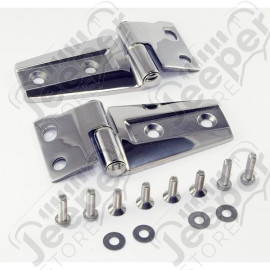Hood Hinge Kit, Stainless Steel; 07-18 Jeep Wrangler JK
