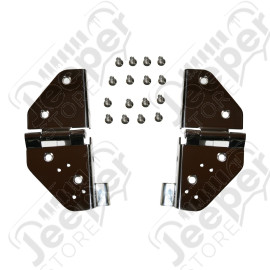Windshield Hinge Kit, Stainless Steel; 76-95 Jeep CJ/Wrangler YJ