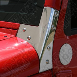 Windshield Hinge Kit, Stainless Steel; 07-18 Jeep Wrangler JK