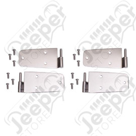 Door Hinge Kit, Stainless Steel; 76-93 Jeep CJ/Wrangler YJ