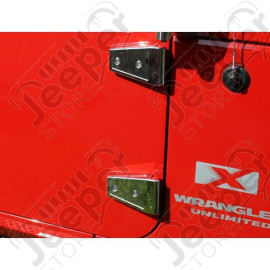 Door Hinge Cover Kit, Stainless Steel; 07-18 Jeep Wrangler JK
