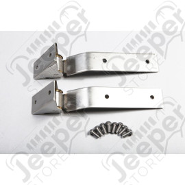 Tailgate Hinge Kit, Stainless Steel; 87-95 Jeep Wrangler YJ
