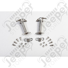 Hood Catch Kit, Stainless Steel; 41-95 Jeep CJ/Wrangler YJ