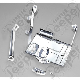 Battery Tray Kit, Stainless Steel; 76-86 Jeep CJ