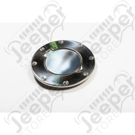 Gas Cap Door, Non-Locking, Stainless Steel; 97-06 Jeep Wrangler TJ